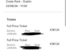 The Weekend 23/8 Concert Tickets x 2