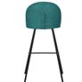 Set of 2 Petrol Upholstered Bar Stools with Backrests and Black Steel Legs Image 5