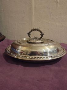 Antique Silver Plate Oval Tureen