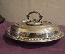 Antique Silver Plate Oval Tureen