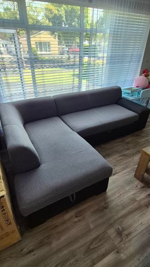 Grey corner sofa bed