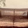 Couture Distressed Leather Brown Couch Image 2