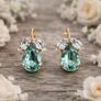 Gold Plated Crystal Earrings Image 2
