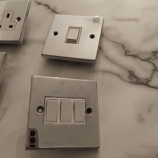 Black Door Handles, Tie Backs and Crome Light Switches