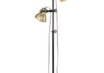 Floor Lamp with 2 Lampshade Brass E27 Cast Iron