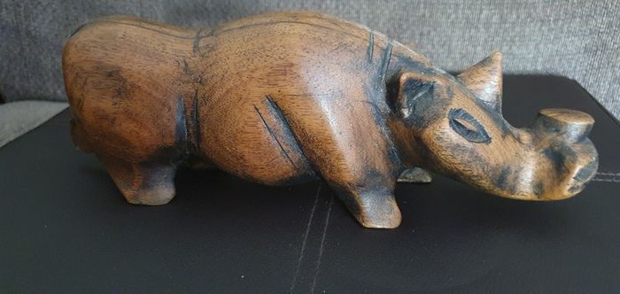 Wooden figures of rhino