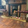 Antique Brass Club Fender with Burgundy Buttoned Seating Image 2