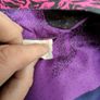 vintage 80s purple and black floral blouse made in Ireland Image 7