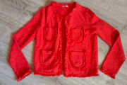 Red Tweed Fringe Blazer size 10 BY VERY
