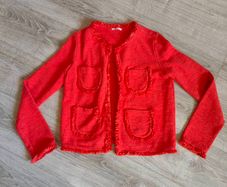Red Tweed Fringe Blazer size 10 BY VERY