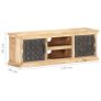 TV Cabinet with Steel Doors 120x30x40cm Solid Mango Wood Image 8
