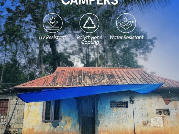 Blue Tarpaulin Sheet 1.8m x 2.4m Lightweight PE Plastic Tarp 80gsm Water-Resistant Ground Sheet Multipurpose Small Tarpaulin Covers used for Garden Furniture Shed Camping  MULTIPLE SIZES AVAILABLE (FREE POSTAGE)