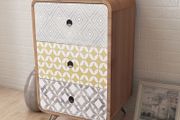 Side Cabinet with 3 Drawers Brown