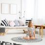 Round Cotton Area Rugs 90cm Washable Machine Hand Woven Tassels Circle Rug Carpet Chic Bohemian Pattern Floor Mats Boho rug for Bedroom Living Room Sofa Coffee Table Swing Chair Bed Side Image 3