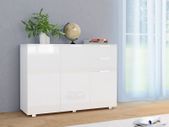 Sideboard High Gloss White 107x35x76 cm