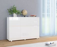 Sideboard High Gloss White 107x35x76 cm