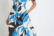 NEW Printed Collar Midi Dress: Size 10