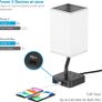 Bedside Table Lamp, Touch Control Nightstand Bedroom Lamp with USB C & USB A Charging Ports, 2 Way Outlets, Minimalist White Fabric LED Desk Night Light for Living Room Office (FREE POSTAGE) Image 6