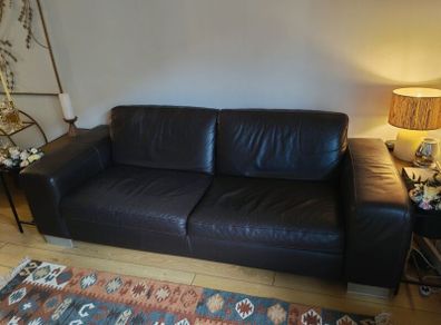 Italian Leather 3 Seater Sofa Excellent Condition