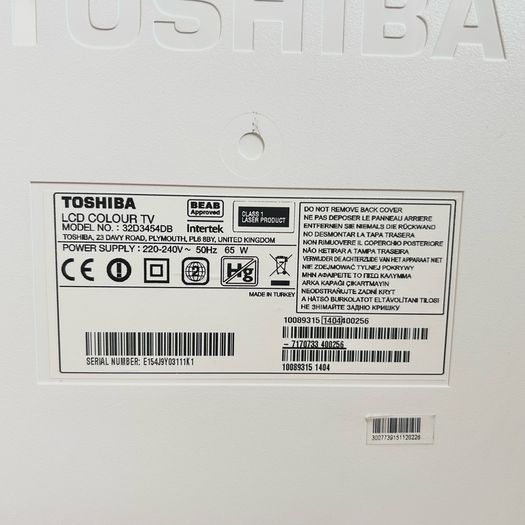 Toshiba 32inch LCD Colour TV White