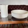 Large Sarreguemines France Ivory Washbasin and Jug Art Deco 1920s to 50s Image 8