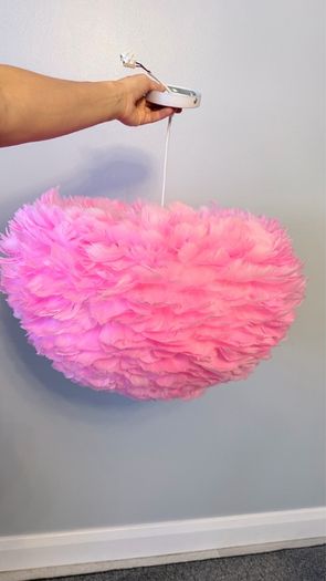 Pink feather ceiling light 60 cm