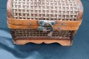 Rare Vintage Wood/Wicker Treasure Box