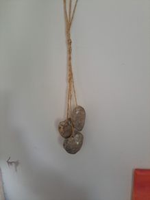 wooden hanging hearts