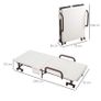 Folding Bed with Mattress, Single Guest Bed, Portable Fold Bed with Adjustable Backrest, Metal Frame on Wheels, White, 190 x 76 cm Image 4