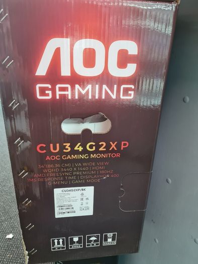 AOC Gaming CU34G2XP  Ultrawide Curved Gaming Monitor  WQHD 3440x1440  180Hz  1ms  FreeSync Premium