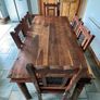 Antique Hardwood Table & 6 Chairs Image 2