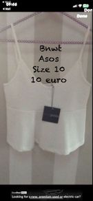 cami Bnwt asos peplum cami cream