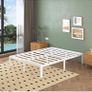 White Double Bed Frame 4ft6 with Rounded Corner Legs, Heavy Duty Metal Bed Frame Small Double with Steel Slats Support, Double Bed 36 cm High, Noise Free, Easy Assembly Image 6