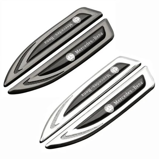for Mercedes Benz Amg W205 W211 W204 W212 W213 W203 W176 2pcs Car Styling Side Fender Body Knife Emblem Stickers Decoration