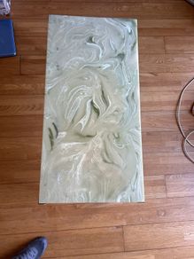Hollywood Regency green onyx coffee table
