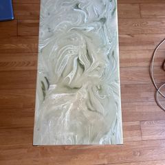 Hollywood Regency green onyx coffee table