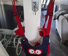 baby walker harnessed