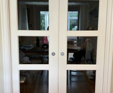 Glass & Wood Pocket Doors with Wall Tracks | 150cm x 198cm x 6cm | Castleknock