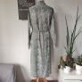 People Tree snakeskin print shirt dress midi summer workwear ethically made in India retro vintage white green Image 4