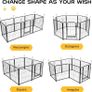 Dog Pen Indoor, 8 Panel Puppy Play Pen with Bottom Mat, High 60cm Heavy Duty Dog Play Pen, Pet Playpen for Puppies, Cats, Rabbits and Other Animals (Black) Image 5