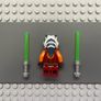lego Star Wars sw1396 Ahsoka Tano (Padawan) minifigure - Dark Red Backless Vest with Necklace and Belt, Medium Legs Image 2