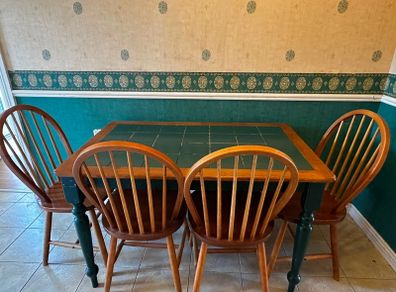 Wooden Dining Table + 4 Chairs
