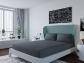 200 Thread Count Double Fitted Sheet -10inch(26cm) Deep Poly Cotton Fitted Sheets -Bobble Free, Easy Care, Soft & Comfortable Grey Double Bed Sheets (CHARCOAL/GREY, DOUBLE)