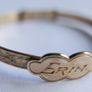 Vintage Child's Rolled Gold Engraved  Bangle Bracelet 2" - 5,32g Image 2