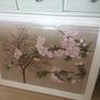 Japanese Cherry Blossom tree screen printed on Linen Image 2