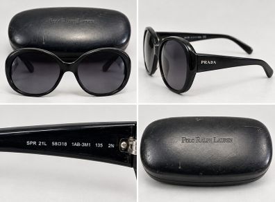 Prada SPR 21L Black Sunglasses - Made in Italy - Case