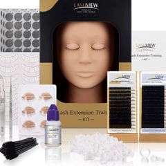 Eyelash Extension Kit,Professional Eyelash Mannequin Head Kit with 4pc Removable Eyelids, Lash Kit for Eyelash Extensions Beginners,Training Makeup and Eyelash Graft (FREE POSTAGE)