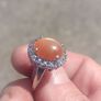 Stunning Sterling Silver Peach Moonstone Ring Image 4