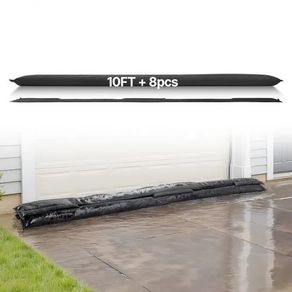8 Pack, 3050 x 210 mm Flood Bags Activated by Water, Reusable Water Absorbent Barrier, Sandless Sandbags Blockage, Flooding Prevention Bags for Home, Doorway, Basement, Garage