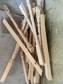 wooden stair railing